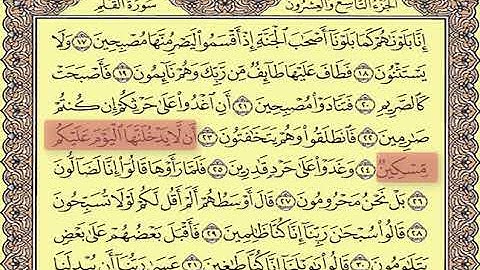 سورة القلم من 21- 25 من المصحف المعلم للاطفال للشيخ محمد صديق المنشاوى