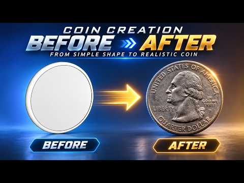 From Simple Shape to Realistic Coin | 3D Coin Modeling Process