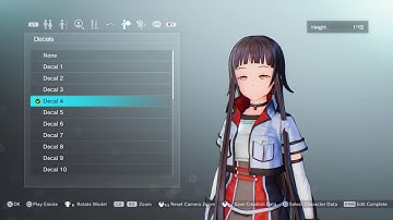Sword Art Online Fatal Bullet Character Customization