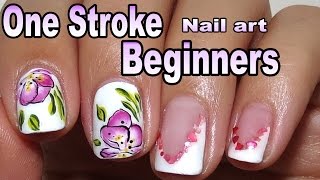 Simple One Stroke Nail Art Painting For Beginners And Short Nails