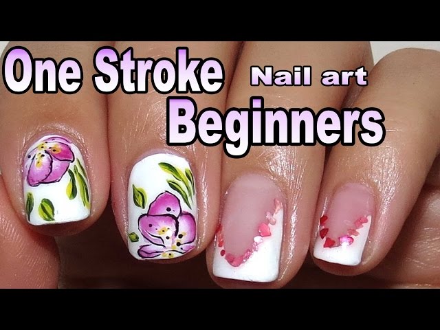 Beginners One Stroke Nail Art - YouTube