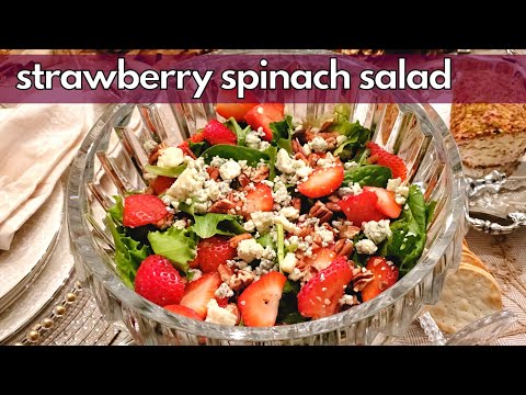 Strawberry Spinach Salad with Homemade Balsamic Vinaigrette Dressing!