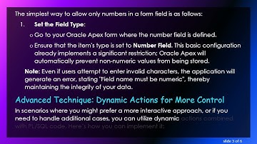 How to Restrict Input in Oracle Apex to Allow Only Numbers in a Form Field