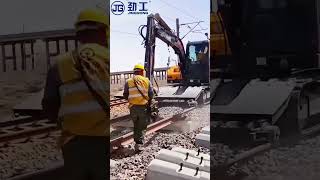 🔴 Flawless Coordination: JINGGONG Railway Sleeper Changer Conquering Track Maintenance! 🚜🛤️