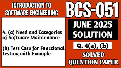P5- 4(a), (b) | BCS 051 June 2025 Solution | BCS051 Solved Question Paper | Bcs51 Important Question