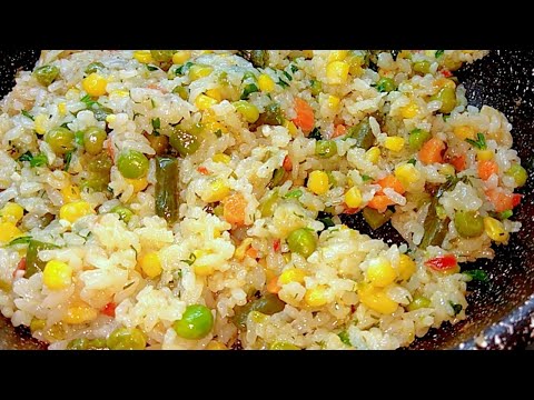 Рис с Овощами на сковороде / Вегетарианский Простой рецепт.. ЛЕГКО ГОТОВИТЬ
