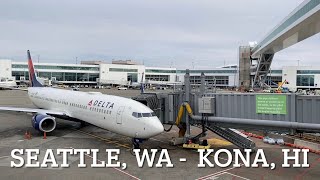Delta Airlines Economy Flight Experience Onboard Boeing 757 Seattle to Kona Hawaii
