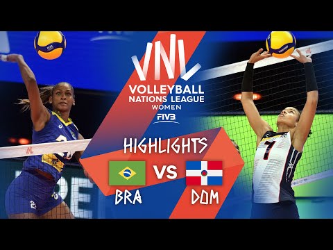 Brazil vs. Dominican Republic - FIVB Volleyball Nations League - Women - Match Highlights, 26/05/202