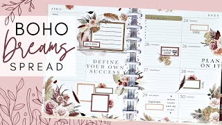 PLAN WITH ME | BOHO DREAMS DASHBOARD SPREAD | THE HAPPY PLANNER