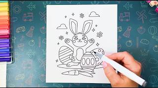 Cute Bunny Coloring 🐰 | Relaxing Easter Coloring for Kids 🌸 #coloring #easter