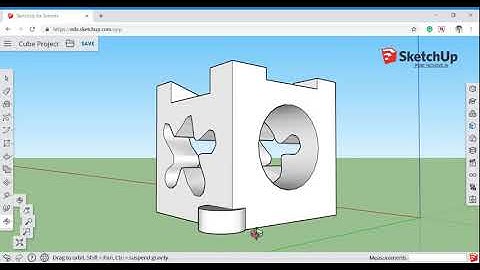 SketchUp for Schools - Add shape on outside of cube to the model and delete past lines