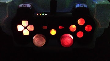 PS3 Modded Intensafire 2.0  Black Dualshock 3 with Clear Buttons and Rainbow LEDs