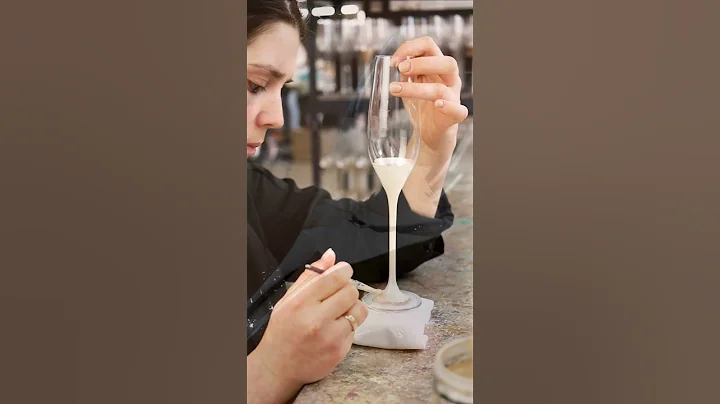 The process of creation wedding champagne flutes by Elena Honch