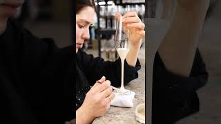 The process of creation wedding champagne flutes by Elena Honch