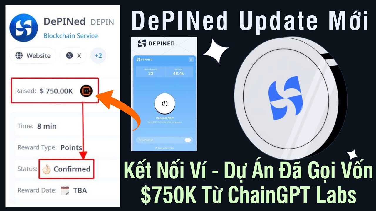 DePINed Cập Nhật Mới Tiện Ích + Kết Nối Ví - Dự Án Đã Gọi Vốn $750K Từ ChainGPT Labs