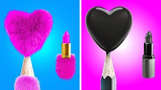 🖤 PINK VS BLACK ART CHALLENGE 💗Fun and Easy Ways to Do Creative Work by 123 GO!