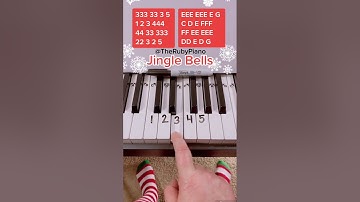Jingle Bells Piano Easy Tutorial With Letters #Shorts #piano #jinglebellspiano