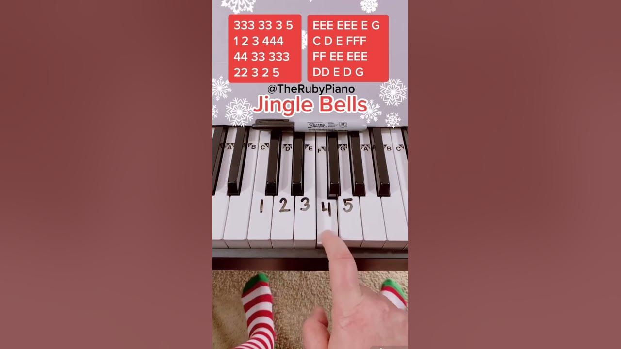 Jingle Bells Piano Easy Tutorial With Letters #Shorts #piano #jinglebellspiano