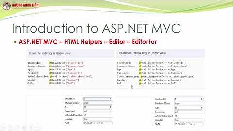 ASP.NET MVC (Lesson35) - ASP.NET MVC Với HtmlHelper Editor, EditorFor | TRUONG MINH TUAN