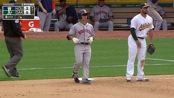 HOU@OAK: Aoki records the first Astros hit in the 7th