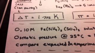 Vant Hoff Factor And Colligative Properties For Electrolyte Solutions