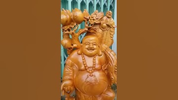 Tượng di lặc gỗ xá xị (tuonggovn.com)