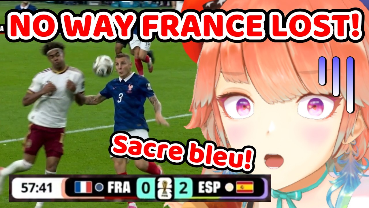 Kiara is in Disbelief When Spain Knocks France out of the World Cup (Hololive)