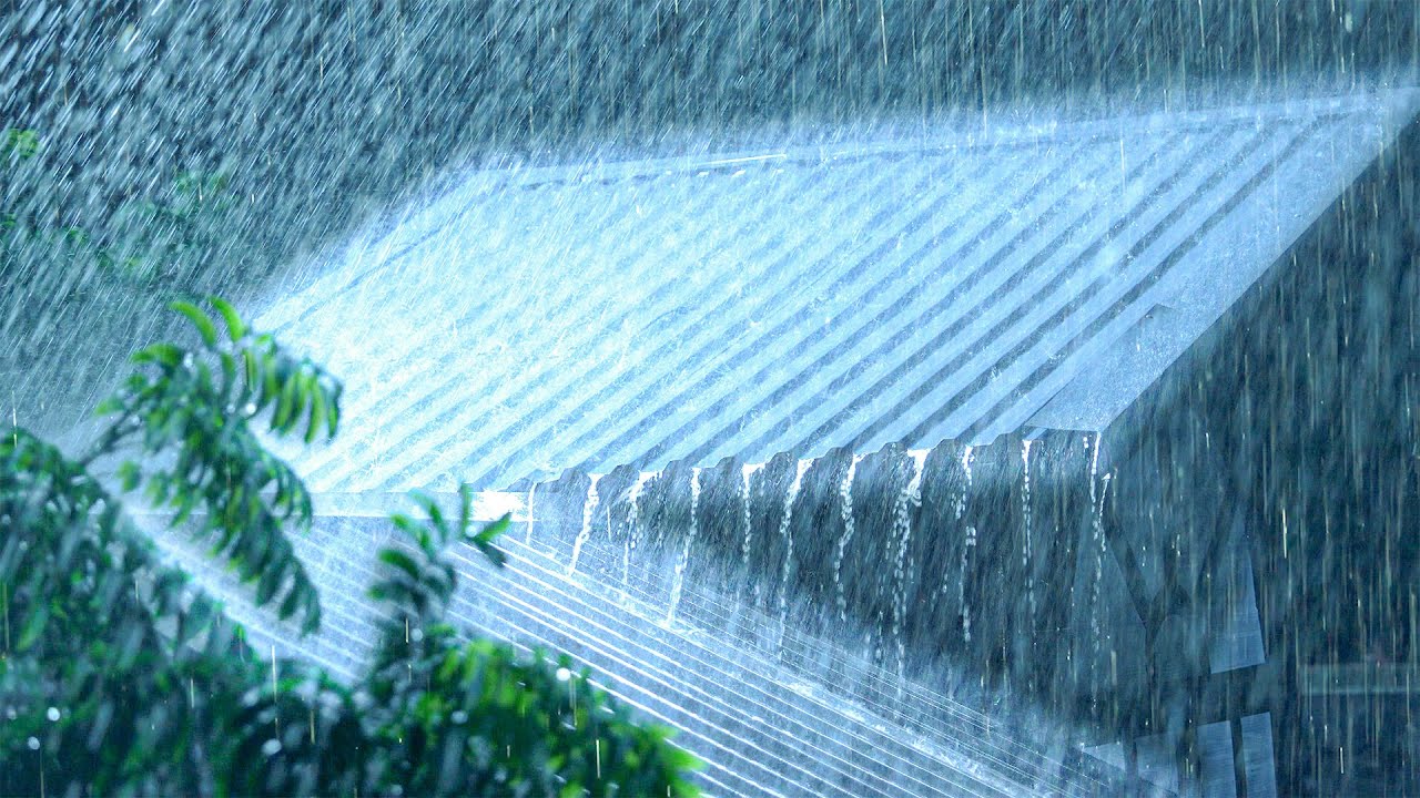 Sleep Instantly in Just 3 Minutes with REAL HEAVY RAIN on Tin Roof and DEEP THUNDER Sounds All Night