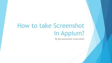 How to take screenshot using Appium ?