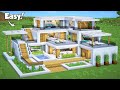 Minecraft: How to Build a Modern House Tutorial (Easy) #46 - Interior in Description!