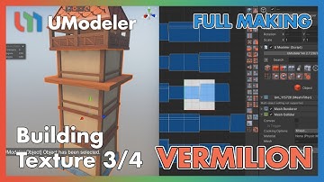 3D Modeling in Unity - Full Making Video of UV & Texturing a Building 3/4 in Vermilion with UModeler