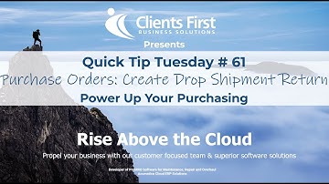 Acumatica Cloud ERP Tip 61: Purchase Orders Create Drop Shipment Return