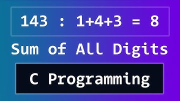 C Program to Find the Sum of All Digits of a Number