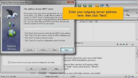 Adding an email account in Pegasus Mail