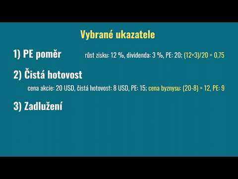 Důležité ukazatele při ocenění akcie (Lynch: One Up On Wall Street, 13. kap, 1. část)