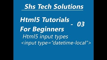 Html5 Input Type : datetime-local