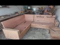 Lshape sofa corner sofa disign how to make sofa at home  setti kaise tyar kare