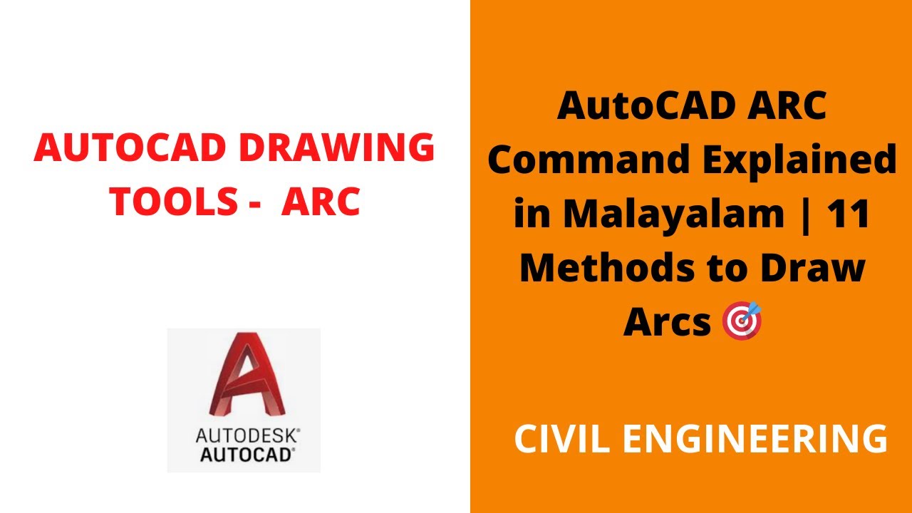 AutoCAD ARC Command Explained in Malayalam | 11 Methods to Draw Arcs 🎯 ...