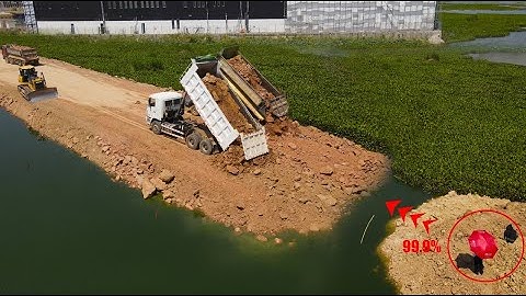Amazing Techniques Building New Road Connecting Side to Side By SHANTUI DH17B2 Dozer Pushing Stone
