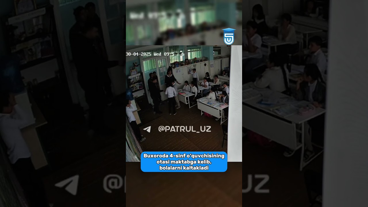 Buxoroda 4-sinf o‘quvchisining otasi maktabga kelib, bolalarni kaltakladi