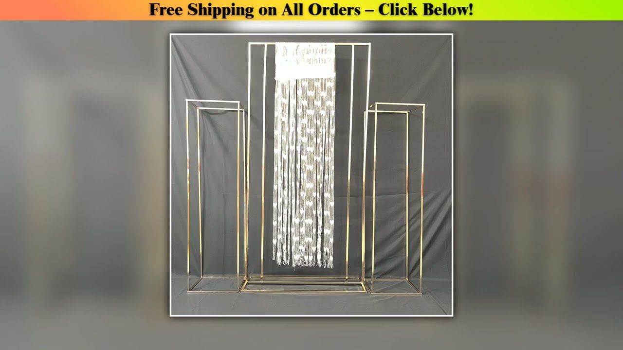 3PCS Metal Frame Flower Arch Backdrop Cake Table For Wedding Birthday Baptism Party Dessert Table