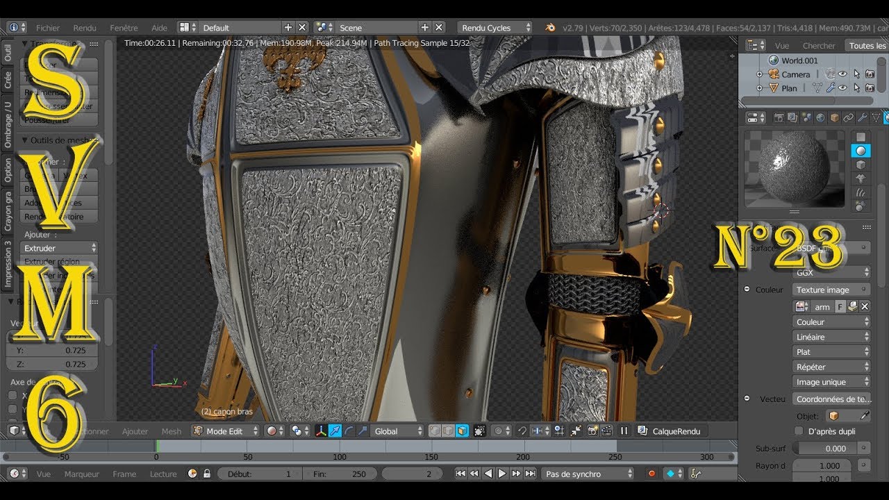 Modéliser Une Armure Tutoriel Français SVM6 N°23 Le canon Avant Bras et ...