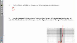 Calculus Unit 4.2 Mean Value Theorem Worksheet Video.wmv