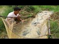 Believe This Fishing? Fish Trapping System Using Mosquito Net When Water Down To Pond - tyriq 1256