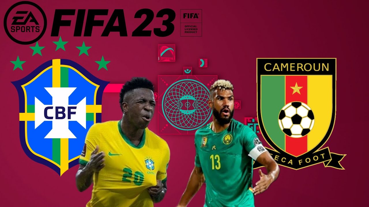 Brasil vs Camarões pela jornada 3 da fase de grupos do Mundial 2022 no FIFA 23 YouTube