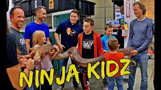 Ninja Kidz TV NEWEST ADVENTURE with Adventuretainment TV - Holding Dangerous Animals