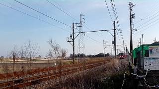 「緊急停止訓練その1!3500系1次車大規模更新車の教習車」名鉄3502F試運転太田川行き、植大駅通過