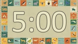 5 Minute Timer - Animals & Peaceful Music, and Chimes 🔔