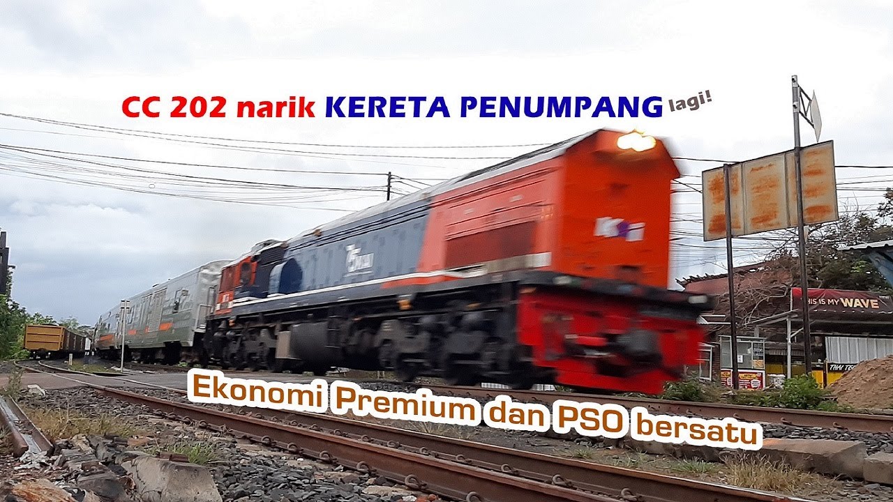 LOKOMOTIF CC 202 NARIK KERETA PENUMPANG LAGI! melintas JPL 13 Kampung Baru, Bandar Lampung