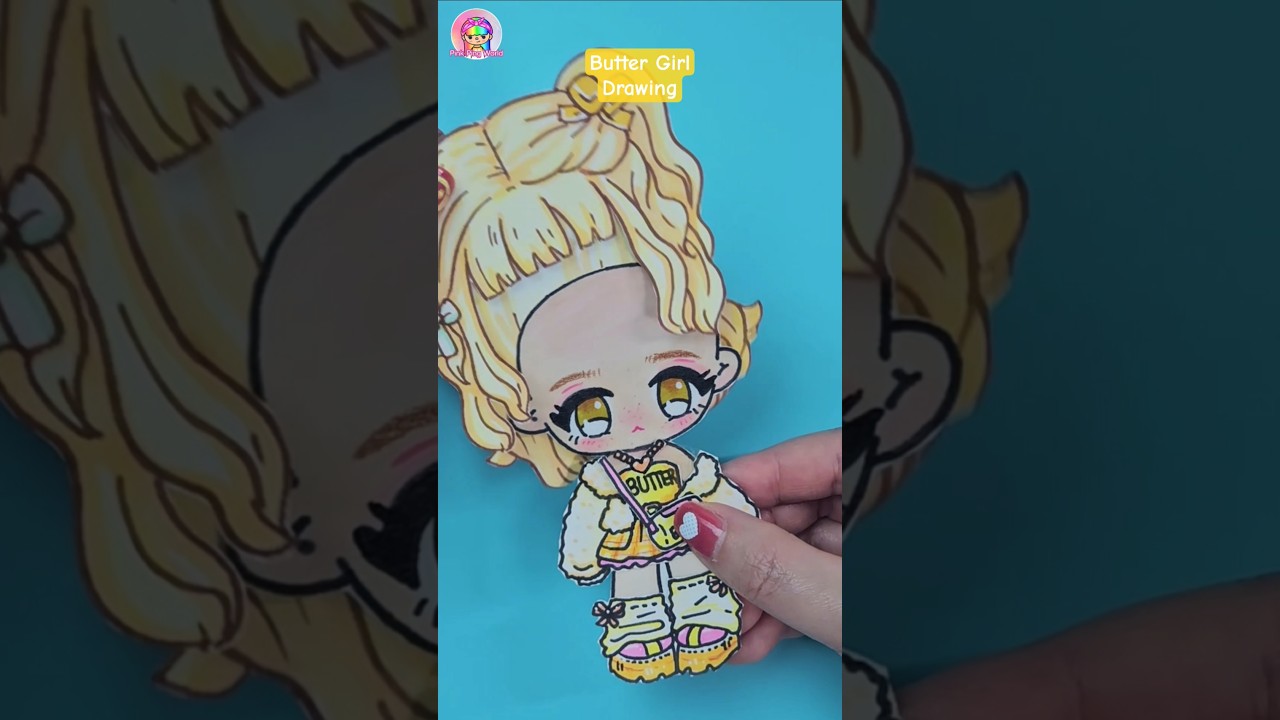 Butter Girl Drawing #paperdiy #shorts #diy